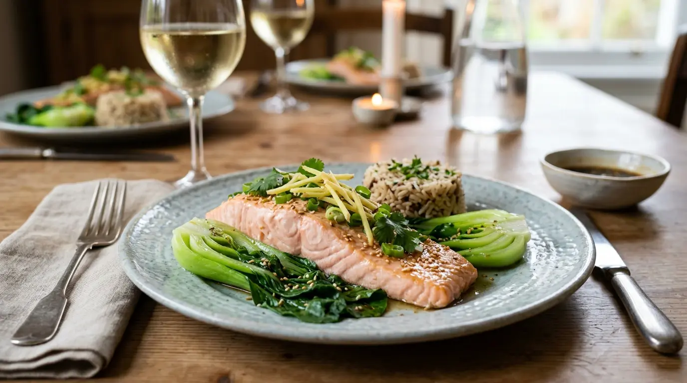 Saumon vapeur légumes